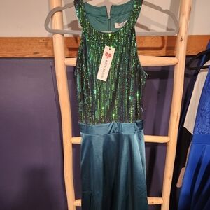 Green sequin dress